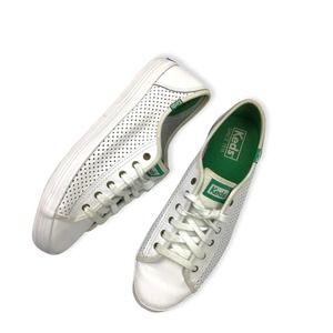 KEDS Women's White Leather Kickstart Perforated Sneaker Size 8